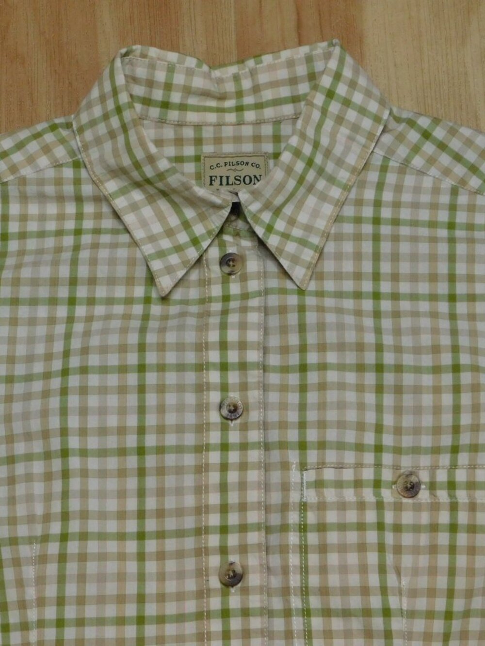 Filson Green & Tan Plaid Fitted Button Down Shirt | Gorpcore Outdoors | VGUC | M